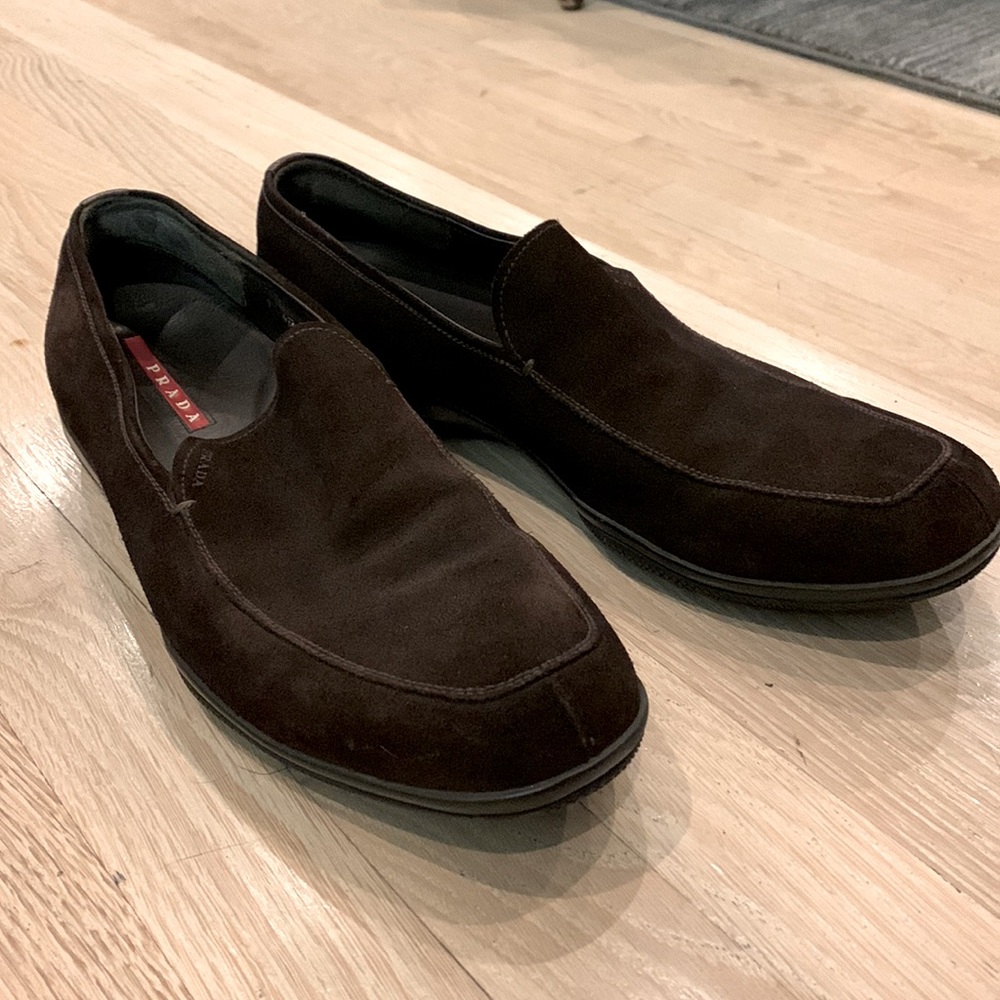Prada brown loafers